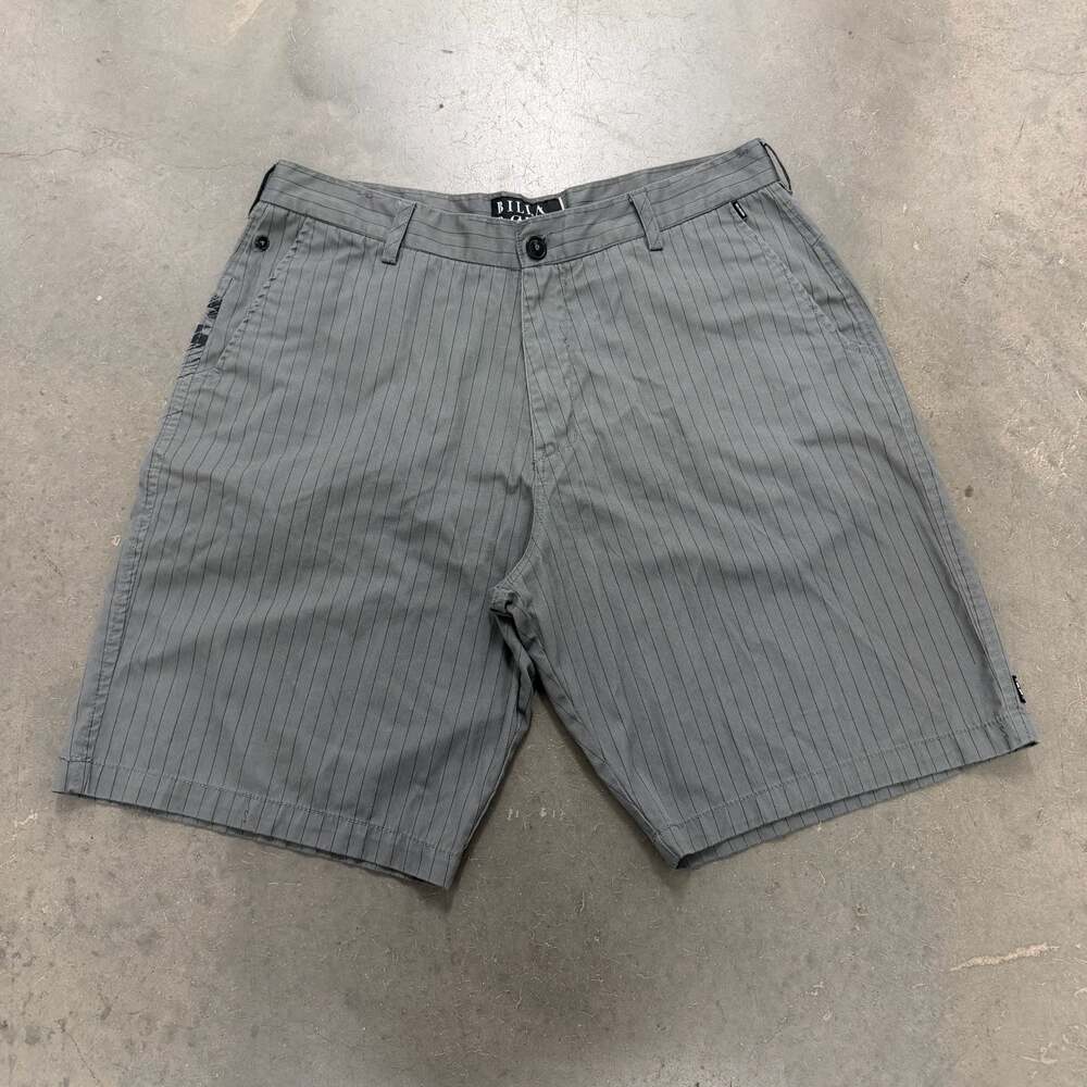 Billabong Pinstripe Shorts Mens Size 38 Gray Casual Skate Surf